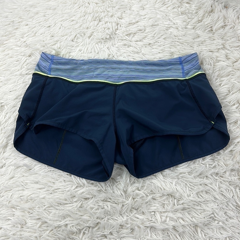 Lululemon Run: Speed Short *4-way Stretch Inkwell / Space Dye Twist Lullaby Ray
